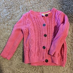 Carter's bright pink cable knit cardigan